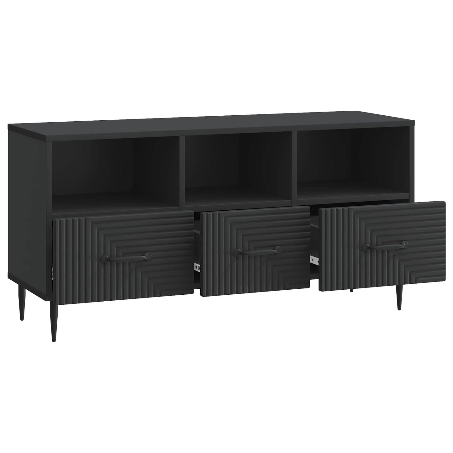 TV-skap med skuff Svart 102 x 34,5 x 50 cm Konstruert tre