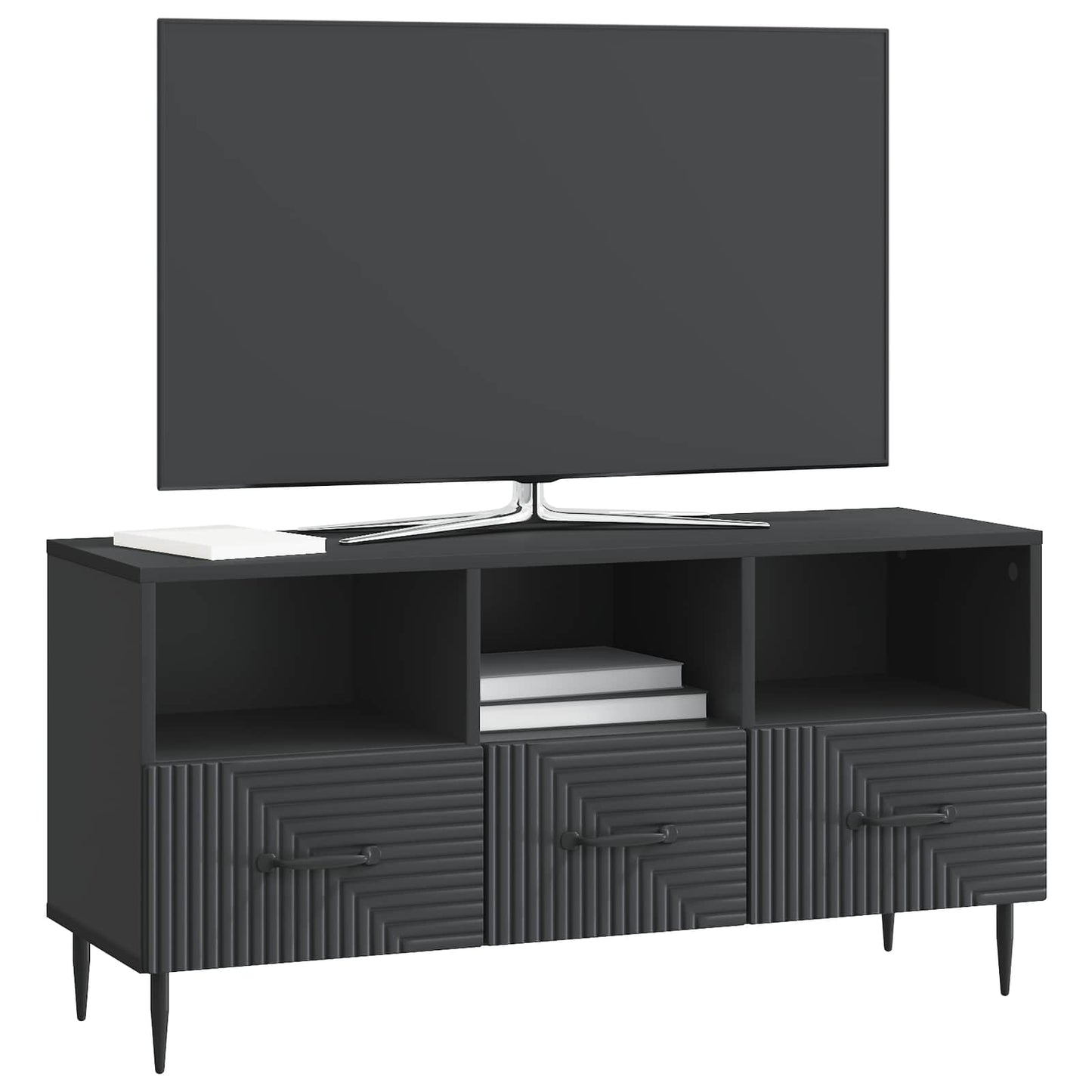 TV-skap med skuff Svart 102 x 34,5 x 50 cm Konstruert tre