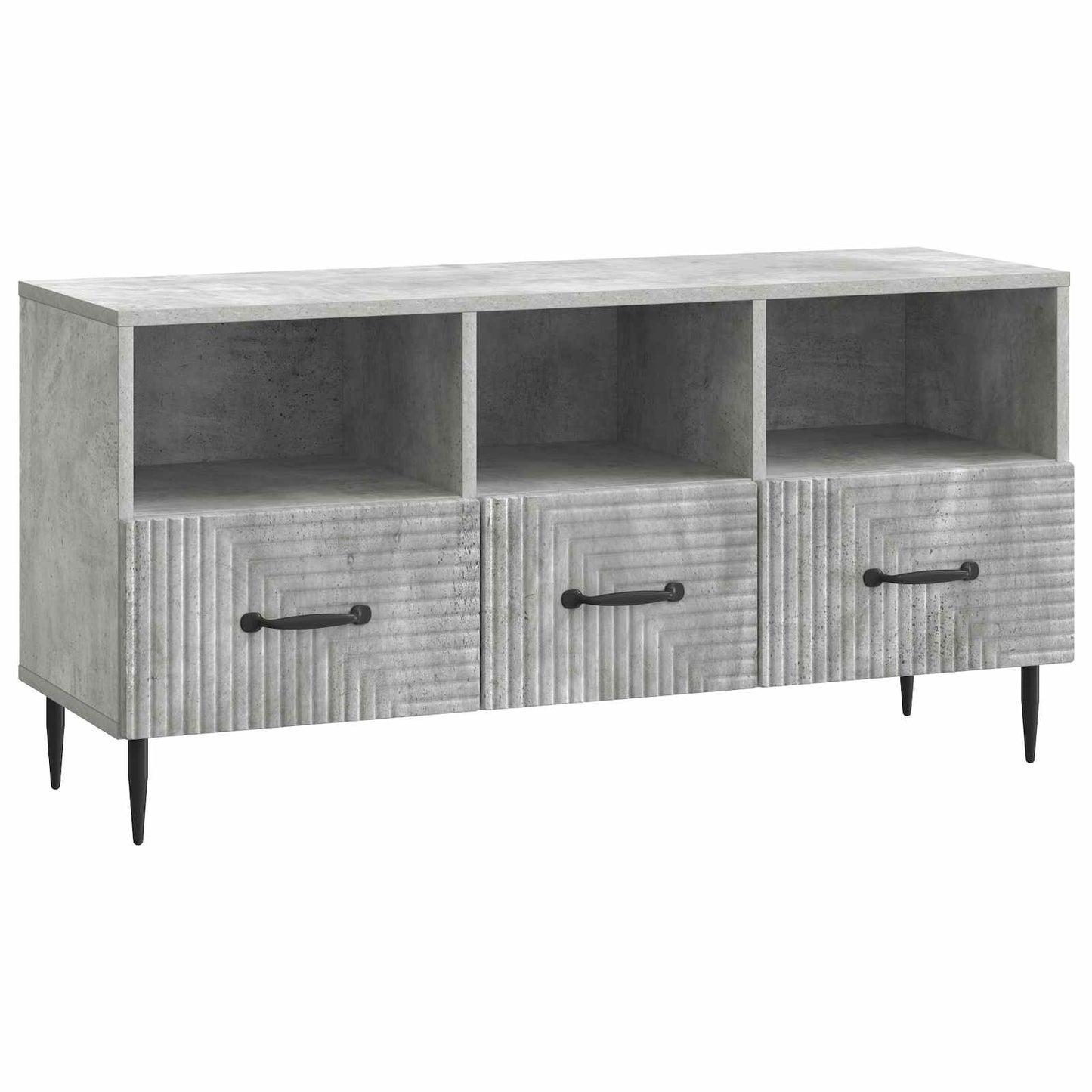 TV-skap med skuff Betonggrå 102 x 34,5 x 50 cm Konstruert tre
