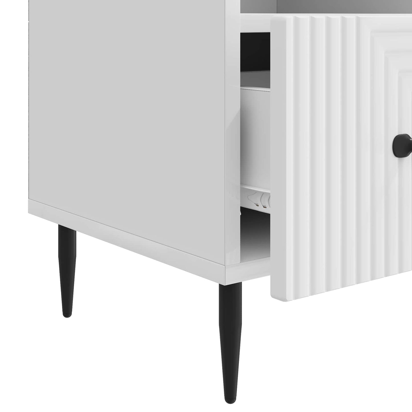 TV-skap Høgglans hvit 102 x 34,5 x 50 cm Konstruert tre