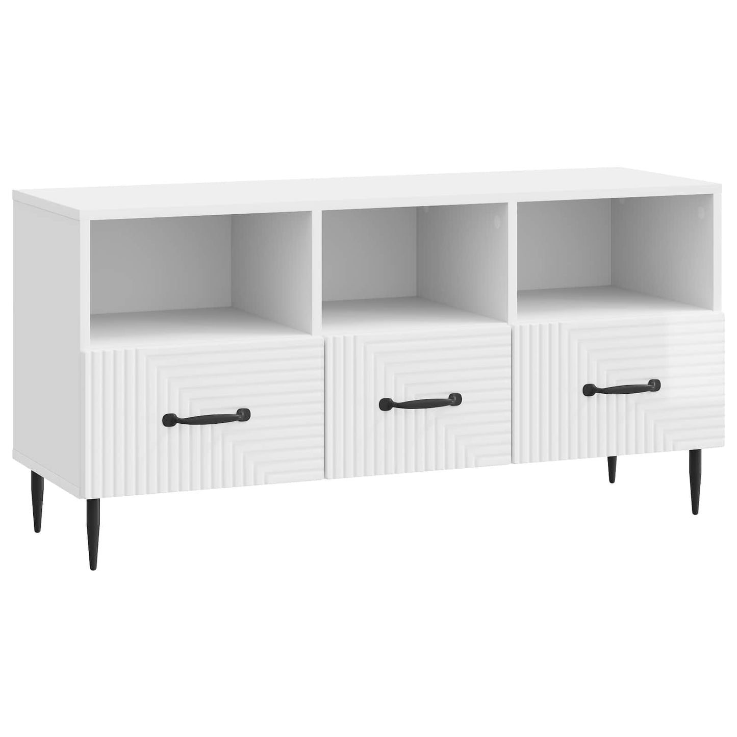 TV-skap Høgglans hvit 102 x 34,5 x 50 cm Konstruert tre