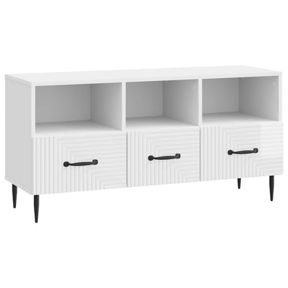 TV-skap Høgglans hvit 102 x 34,5 x 50 cm Konstruert tre