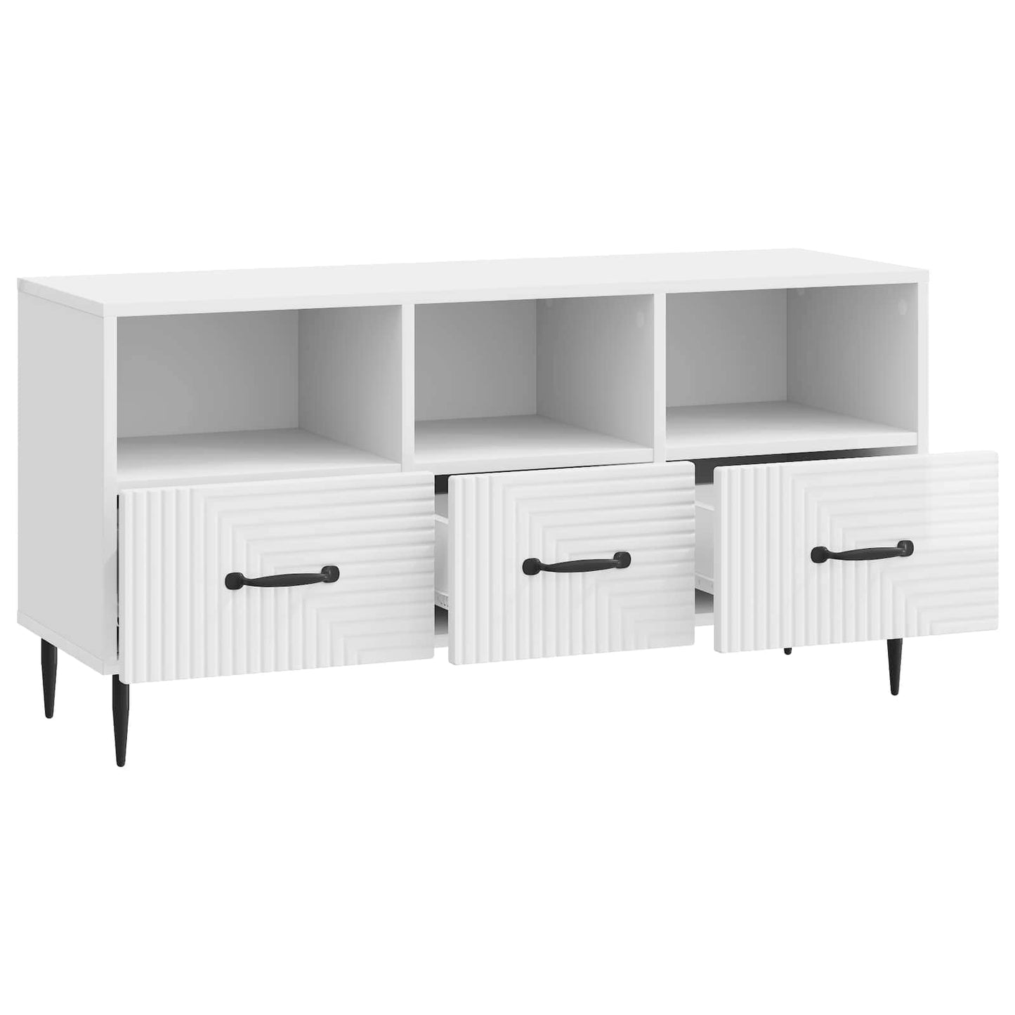 TV-skap Høgglans hvit 102 x 34,5 x 50 cm Konstruert tre