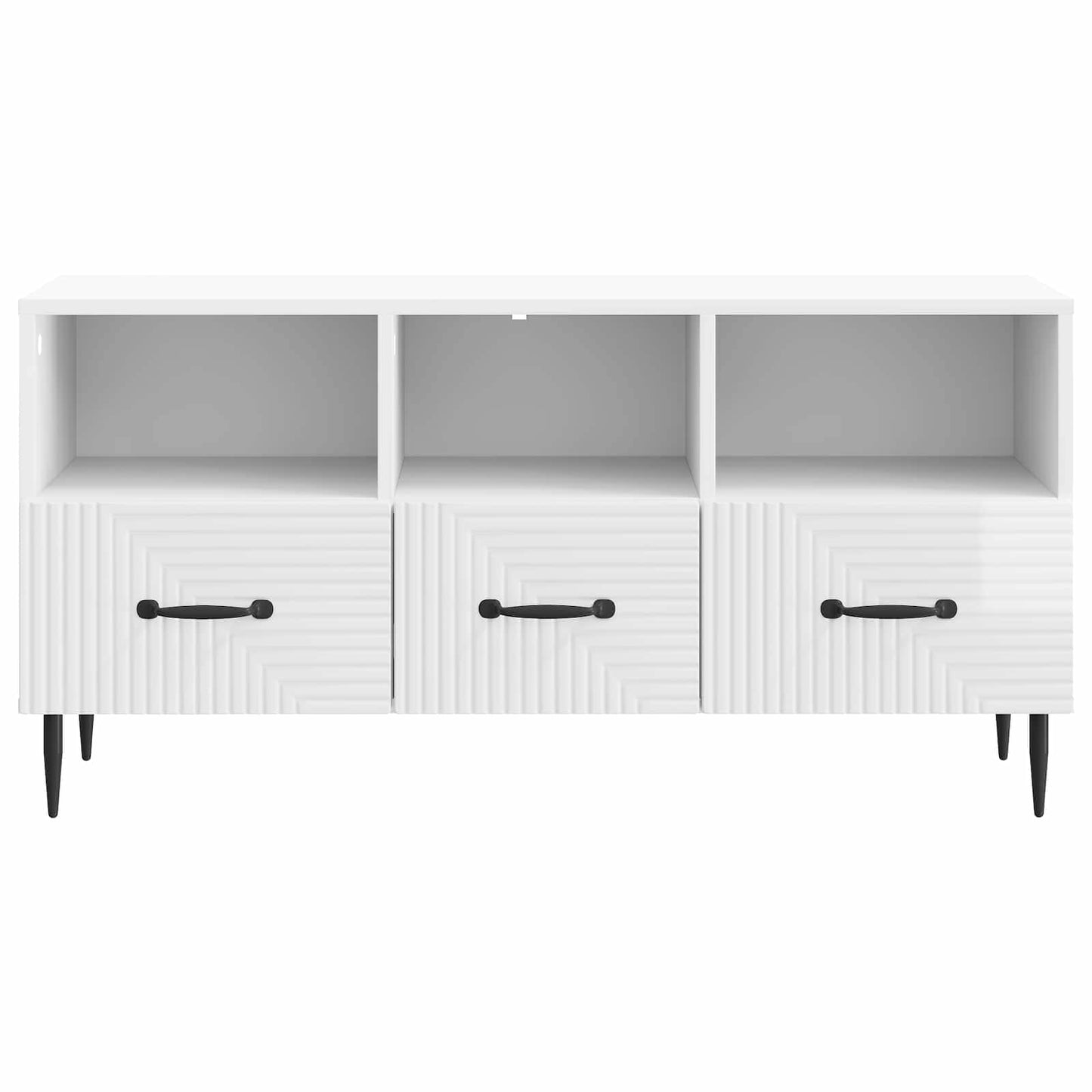 TV-skap Høgglans hvit 102 x 34,5 x 50 cm Konstruert tre