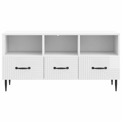 TV-skap Høgglans hvit 102 x 34,5 x 50 cm Konstruert tre