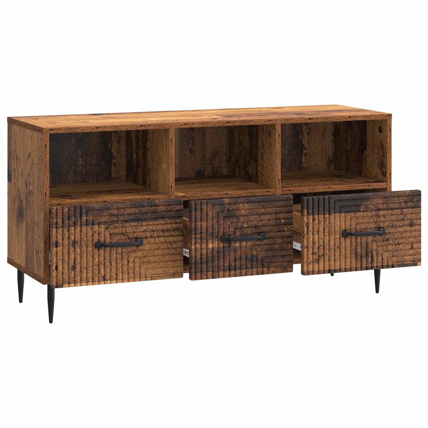 TV-skap med skuff Gammelt tre 102 x 34,5 x 50 cm Konstruert tre
