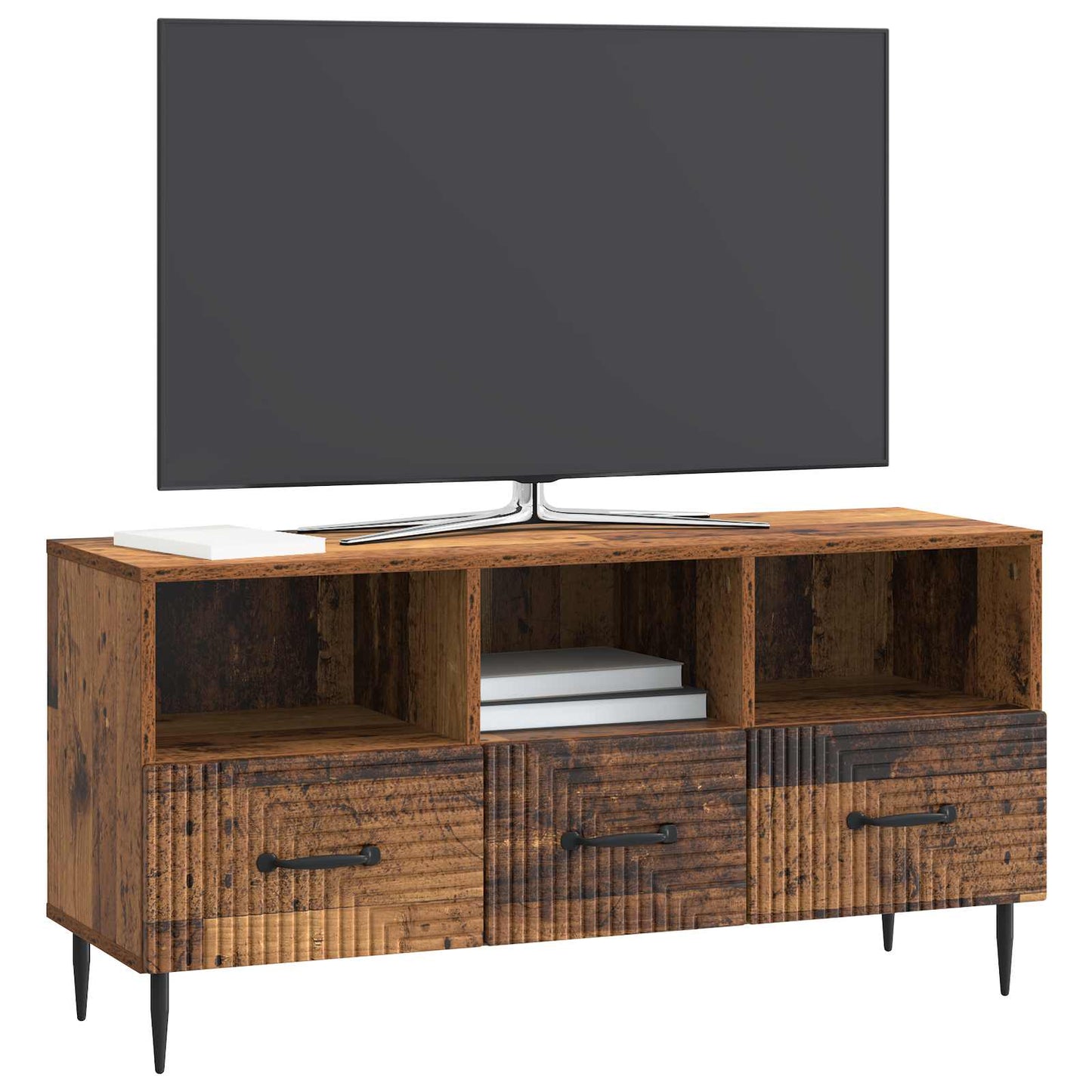 TV-skap med skuff Gammelt tre 102 x 34,5 x 50 cm Konstruert tre