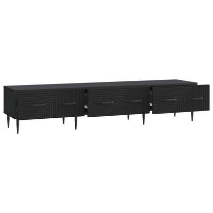 TV-skap med skuff Svart 147 x 34,5 x 30 cm Konstruert tre