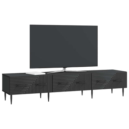 TV-skap med skuff Svart 147 x 34,5 x 30 cm Konstruert tre