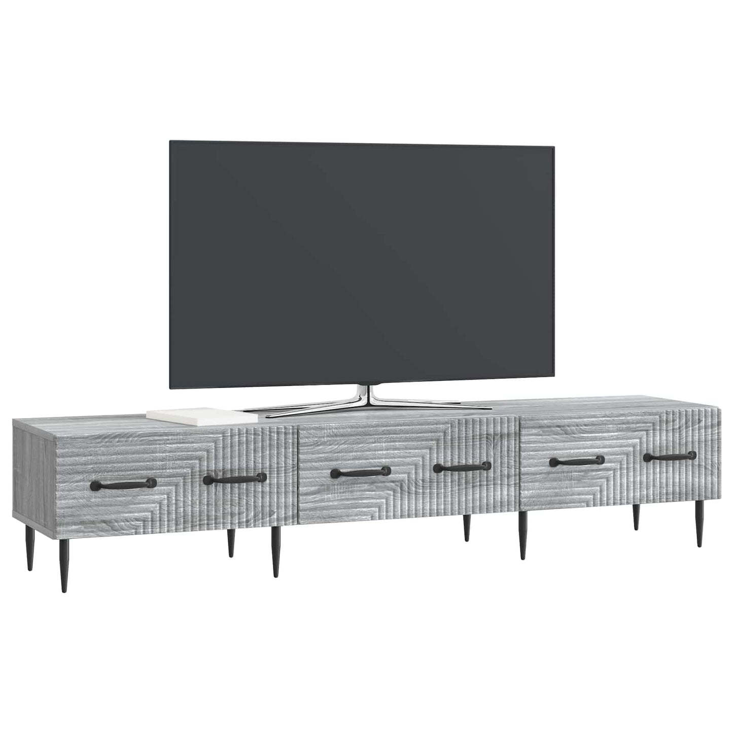 TV-skap med skuff Grå sonoma 147 x 34,5 x 30 cm Konstruert tre