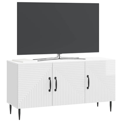 TV-skap Høgglans hvit 99 x 34,5 x 50 cm Konstruert tre
