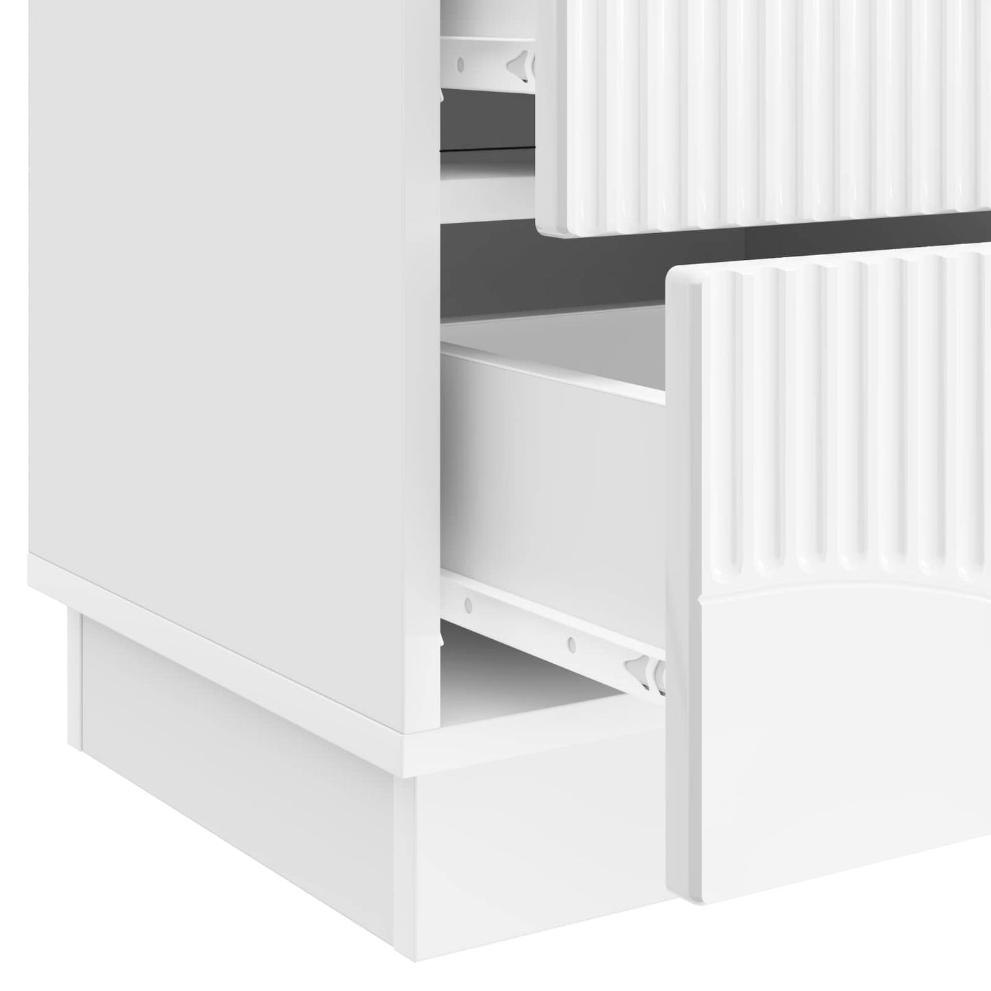 Nattbordskap Høgglans hvit 43 x 34,5 x 44,5 cm Konstruert tre