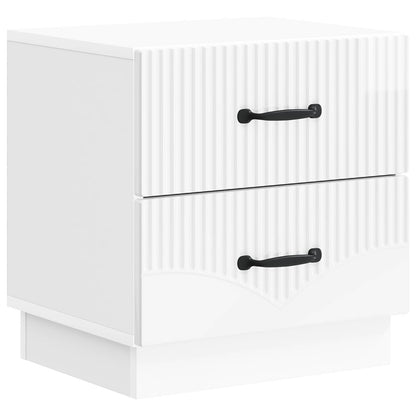 Nattbordskap Høgglans hvit 43 x 34,5 x 44,5 cm Konstruert tre