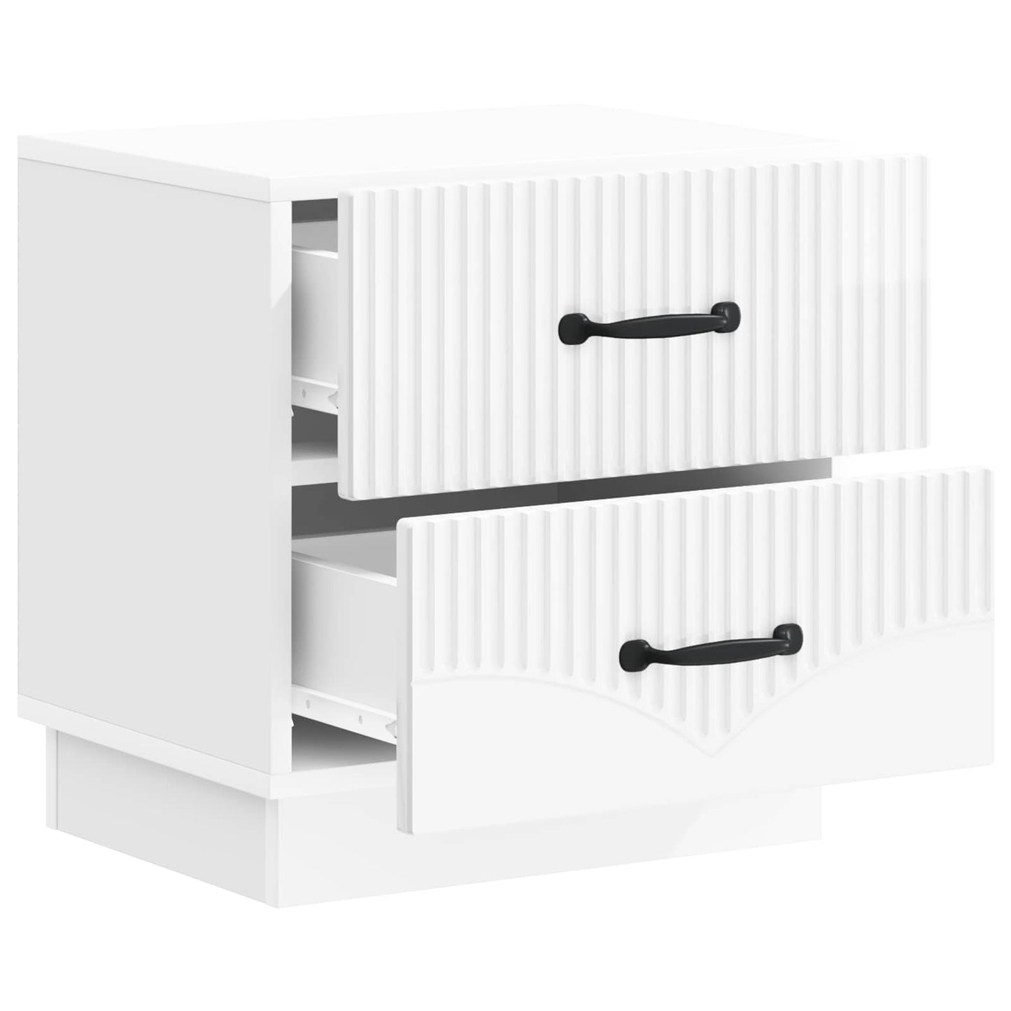 Nattbordskap Høgglans hvit 43 x 34,5 x 44,5 cm Konstruert tre