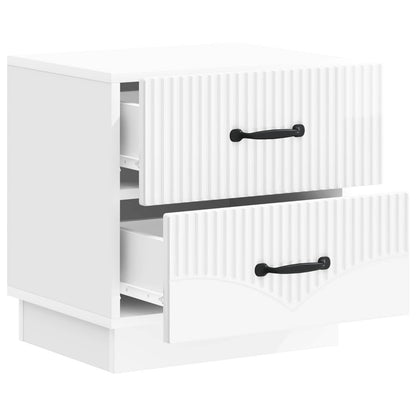 Nattbordskap Høgglans hvit 43 x 34,5 x 44,5 cm Konstruert tre