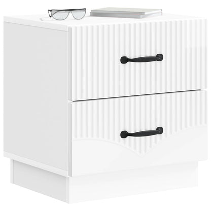 Nattbordskap Høgglans hvit 43 x 34,5 x 44,5 cm Konstruert tre