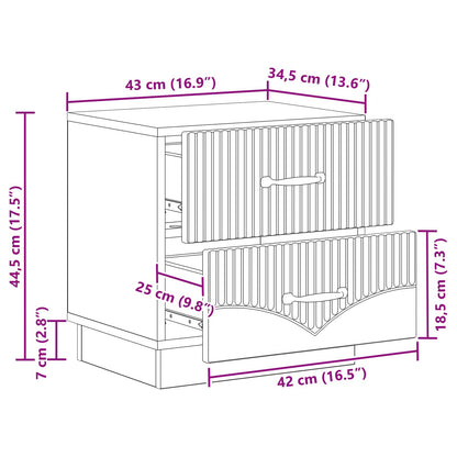 Nattbordskap Høgglans hvit 43 x 34,5 x 44,5 cm Konstruert tre