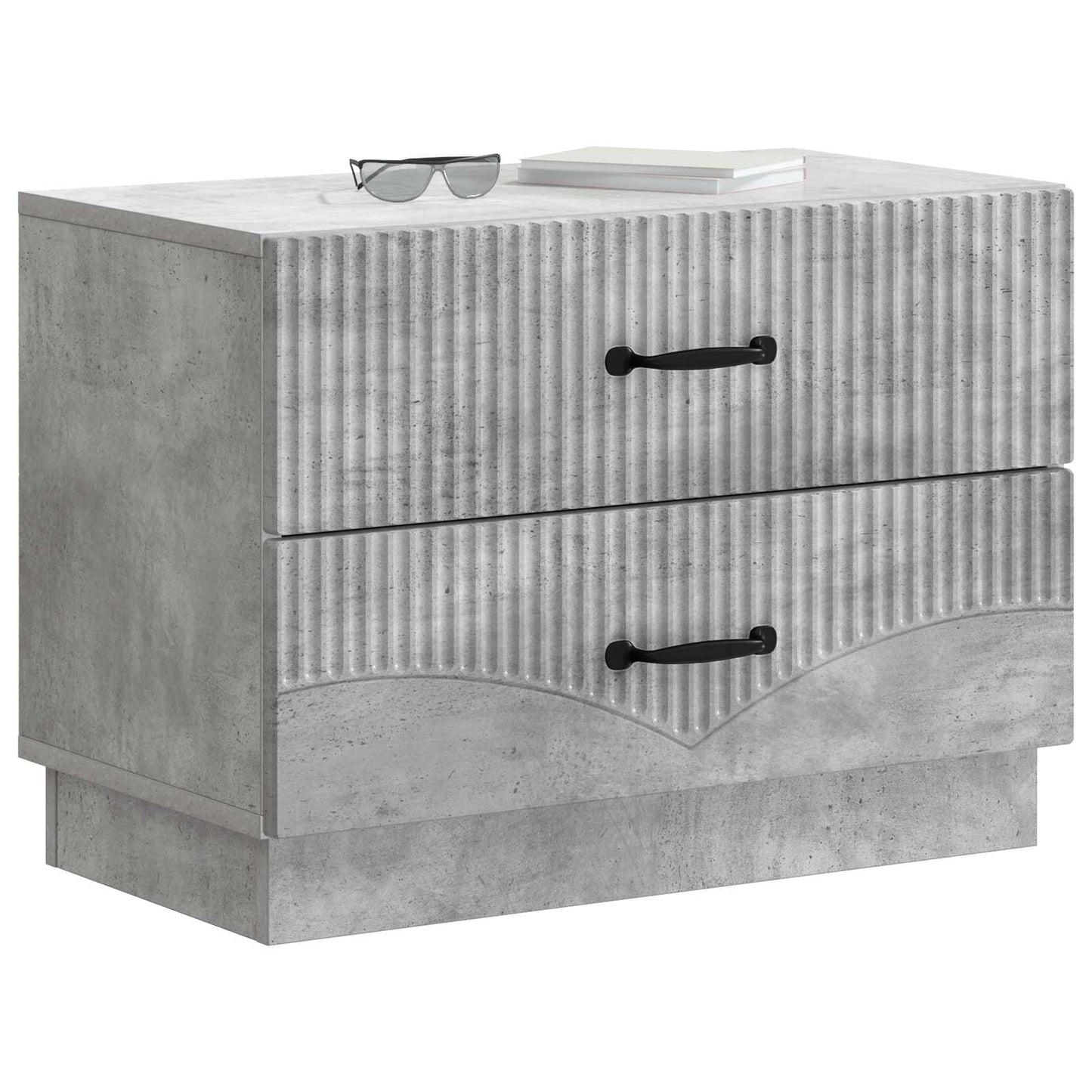 Nattbordskap Betonggrå 62 x 34,5 x 44,5 cm Konstruert tre