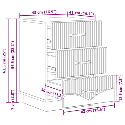 Nattbordskap Betonggrå 43 x 41 x 63,5 cm Konstruert tre