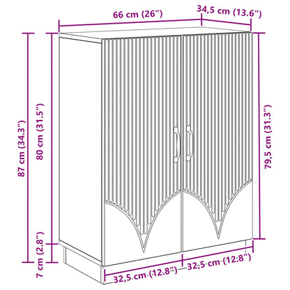 Serviesskap Røkt Eik 66 x 34,5 x 87 cm Konstruert tre