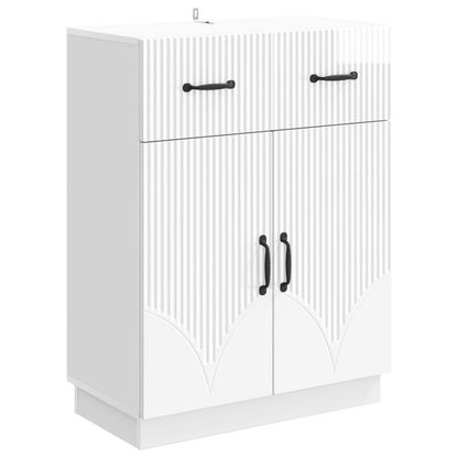 Serviesskap Høgglans hvit 66 x 34,5 x 87 cm Konstruert tre