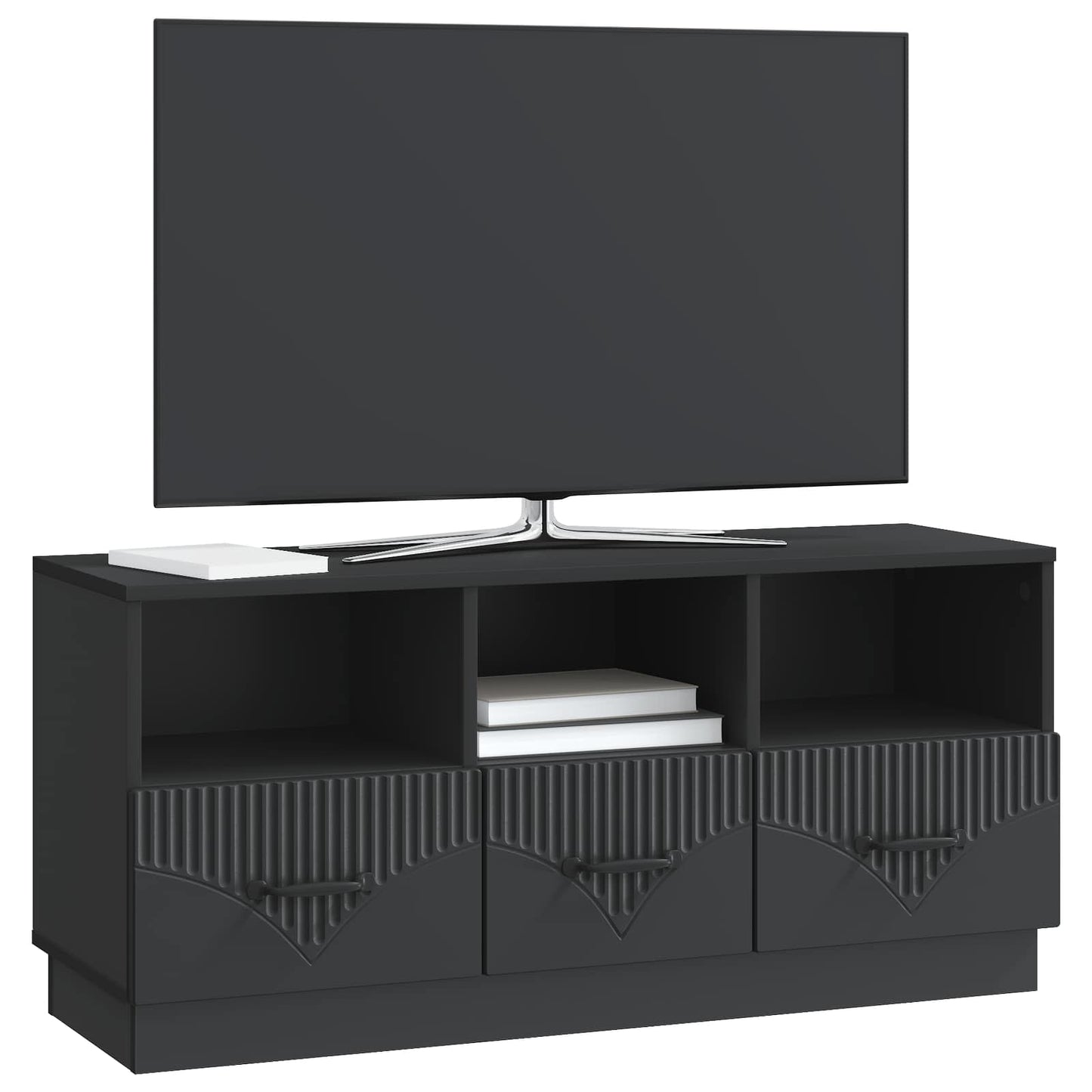 TV-skap med skuff Svart 102 x 34,5 x 47 cm Konstruert tre