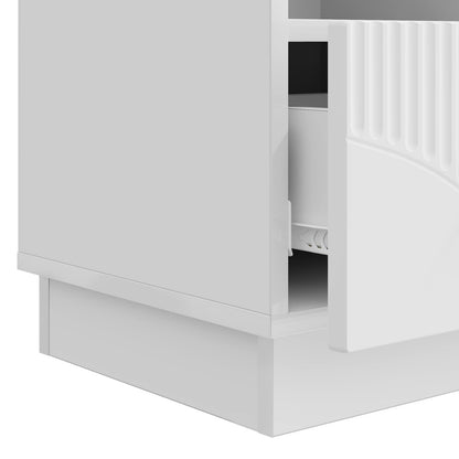 TV-skap Høgglans hvit 102 x 34,5 x 47 cm Konstruert tre