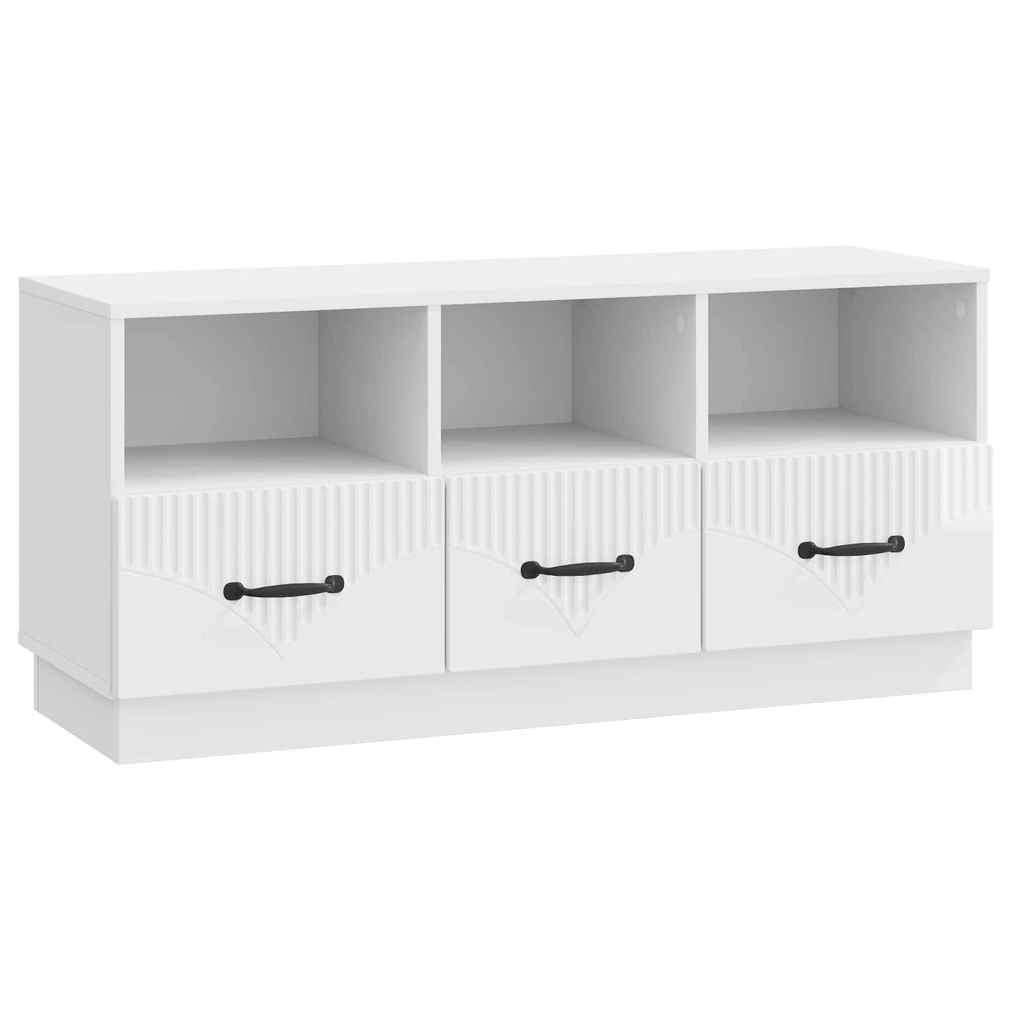 TV-skap Høgglans hvit 102 x 34,5 x 47 cm Konstruert tre