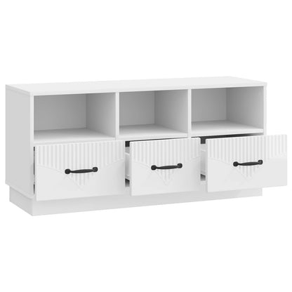 TV-skap Høgglans hvit 102 x 34,5 x 47 cm Konstruert tre