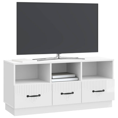 TV-skap Høgglans hvit 102 x 34,5 x 47 cm Konstruert tre