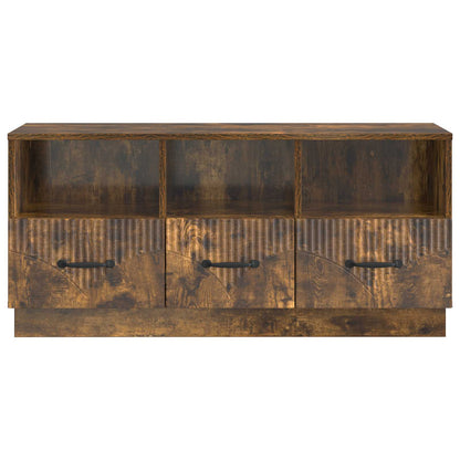 TV-skap med skuff Røkt Eik 102 x 34,5 x 47 cm Konstruert tre