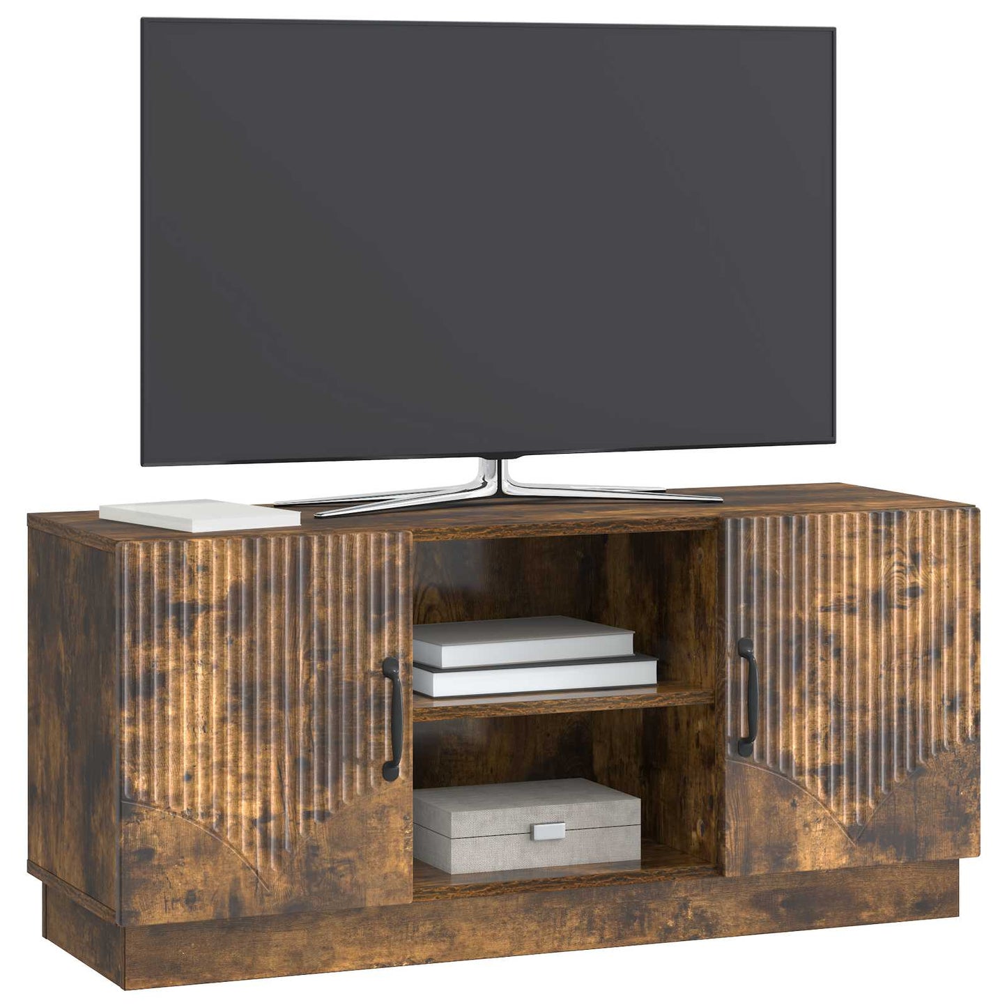 TV-skap Røkt Eik 102 x 34,5 x 47 cm Konstruert tre