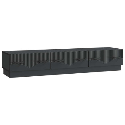 TV-skap med skuff Svart 147 x 34,5 x 27 cm Konstruert tre