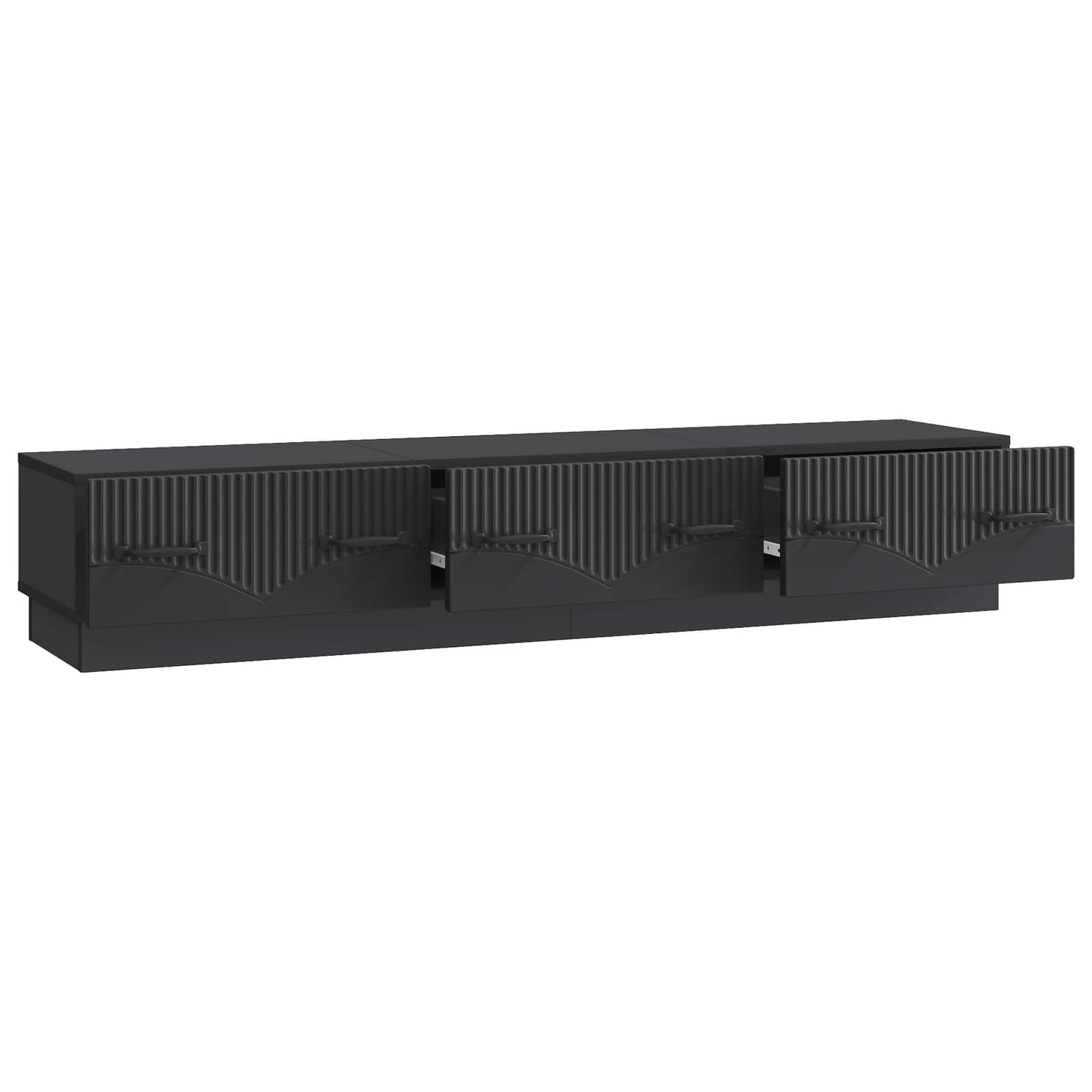TV-skap med skuff Svart 147 x 34,5 x 27 cm Konstruert tre