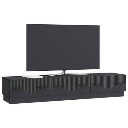 TV-skap med skuff Svart 147 x 34,5 x 27 cm Konstruert tre