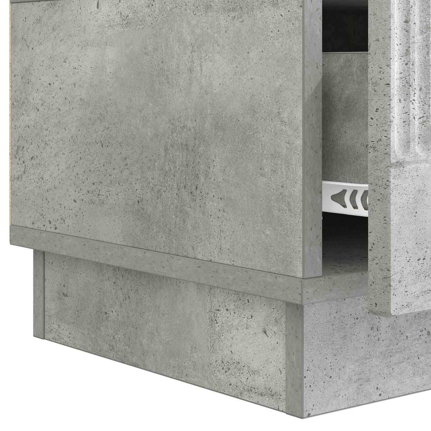 TV-skap med skuff Betonggrå 147 x 34,5 x 27 cm Konstruert tre