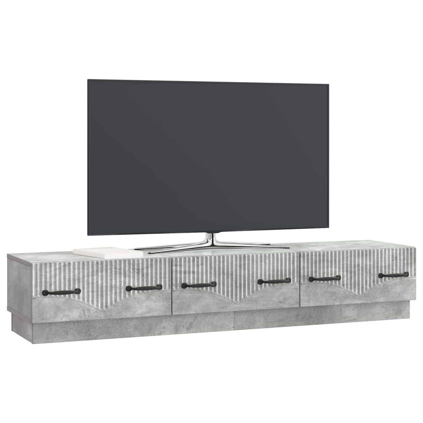 TV-skap med skuff Betonggrå 147 x 34,5 x 27 cm Konstruert tre