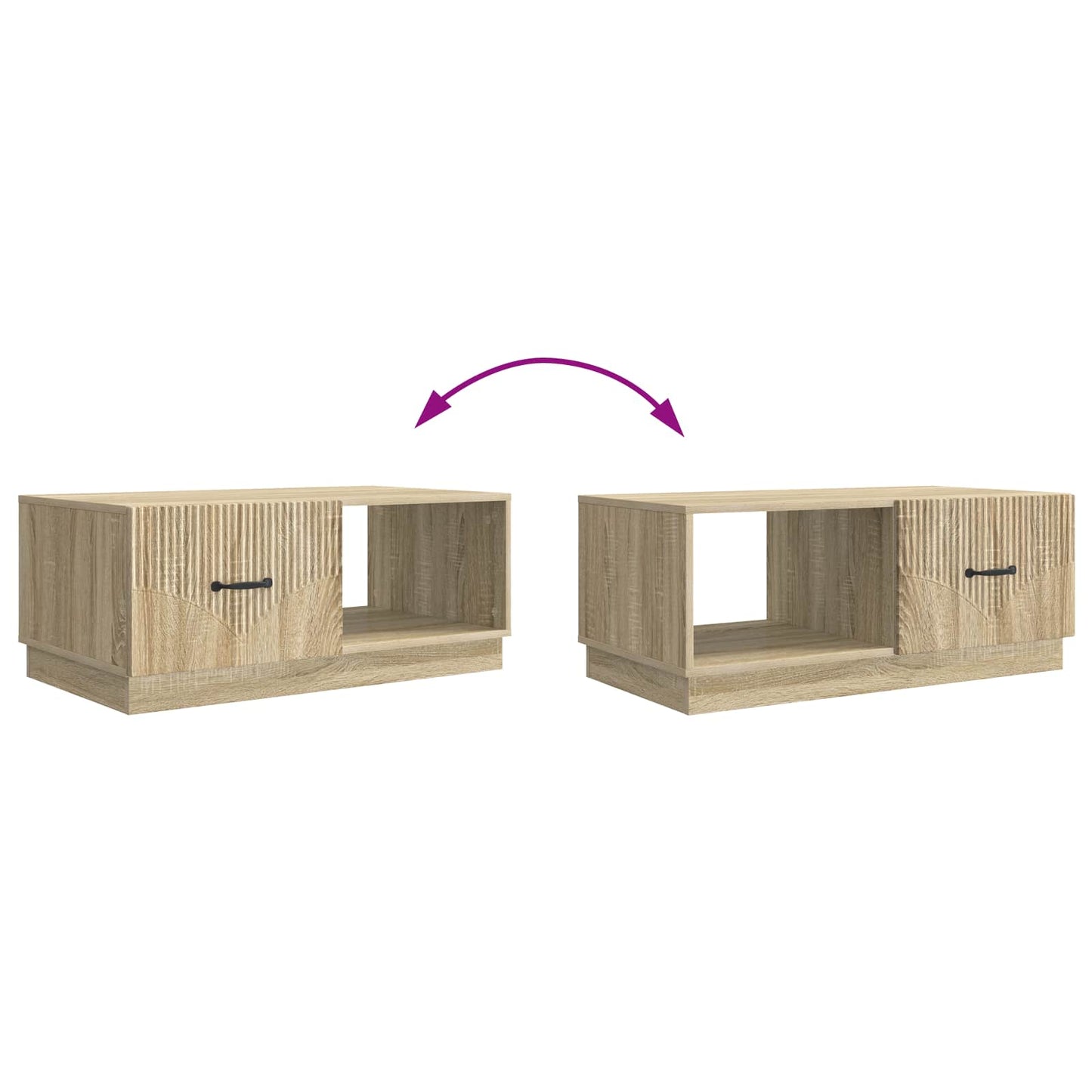 Kaffebord Sonoma eik 90 x 50 x 37 cm Konstruert tre