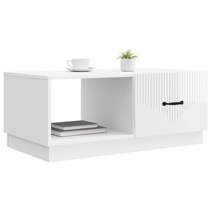 Kaffebord Høgglans hvit 90 x 50 x 37 cm Konstruert tre