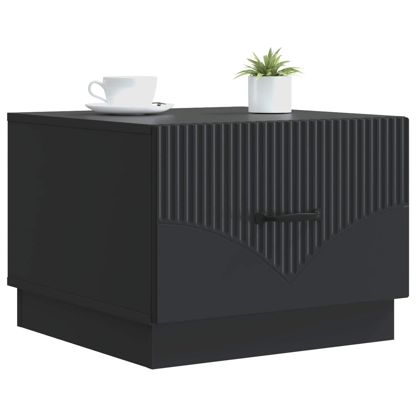 Kaffebord med skuff Svart 49 x 50 x 37 cm Konstruert tre