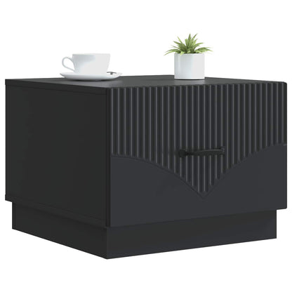 Kaffebord med skuff Svart 49 x 50 x 37 cm Konstruert tre