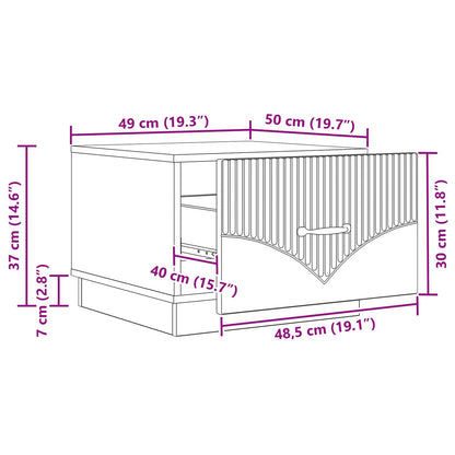 Kaffebord med skuff Svart 49 x 50 x 37 cm Konstruert tre