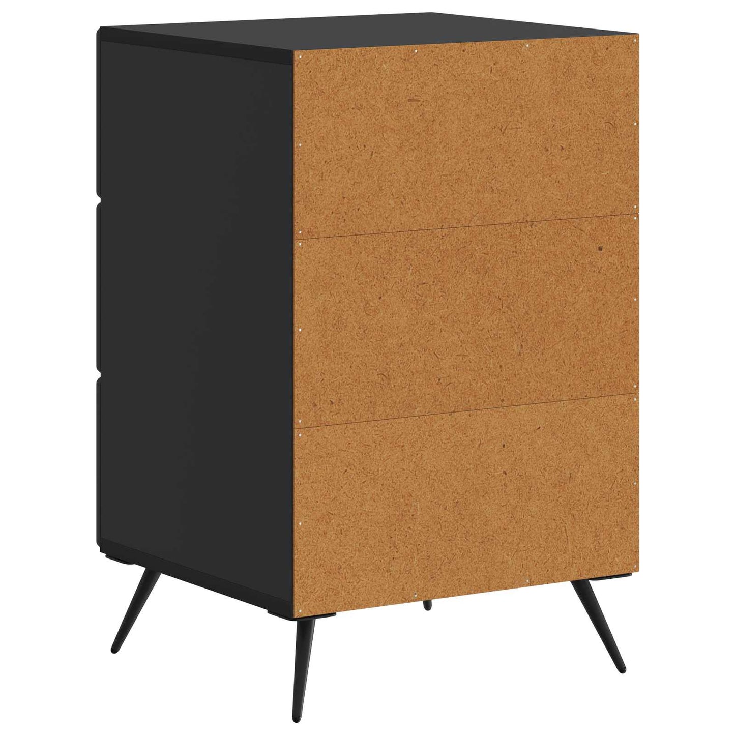 Nattbordskap med skuff Svart 43 x 41 x 66,5 cm Konstruert tre