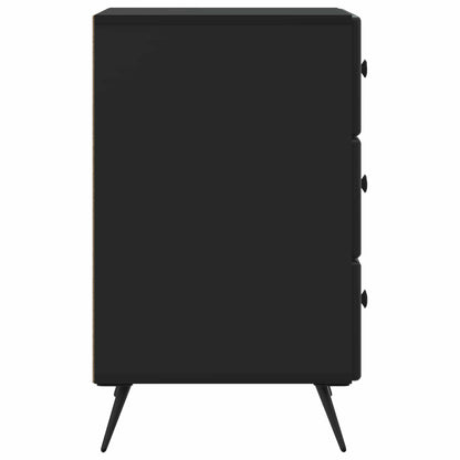 Nattbordskap med skuff Svart 43 x 41 x 66,5 cm Konstruert tre