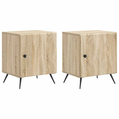 Nattbordskap 2 pcs Sonoma eik 43 x 34,5 x 50 cm Konstruert tre