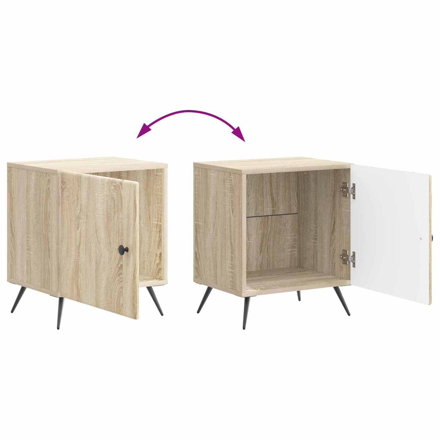 Nattbordskap 2 pcs Sonoma eik 43 x 34,5 x 50 cm Konstruert tre
