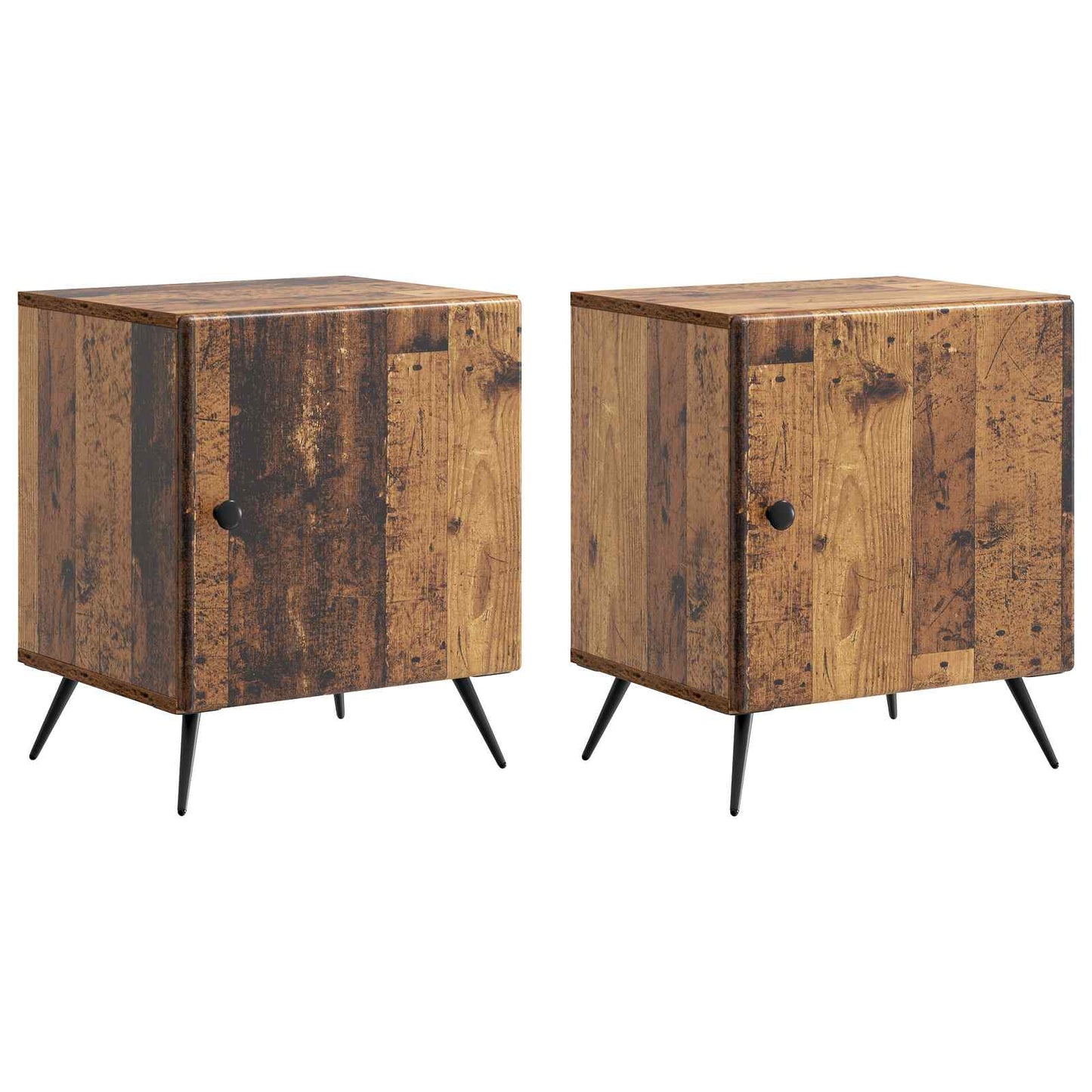 Nattbordskap 2 pcs Gammelt tre 43 x 34,5 x 50 cm Konstruert tre
