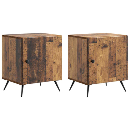 Nattbordskap 2 pcs Gammelt tre 43 x 34,5 x 50 cm Konstruert tre