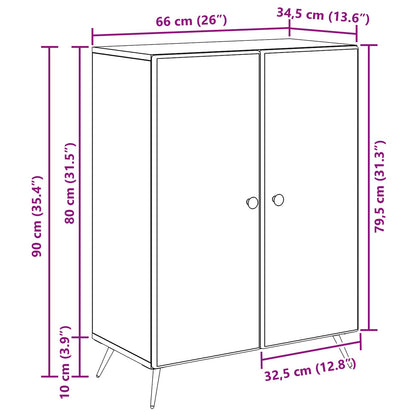 Serviesskap Sonoma eik 66 x 34,5 x 90 cm Konstruert tre