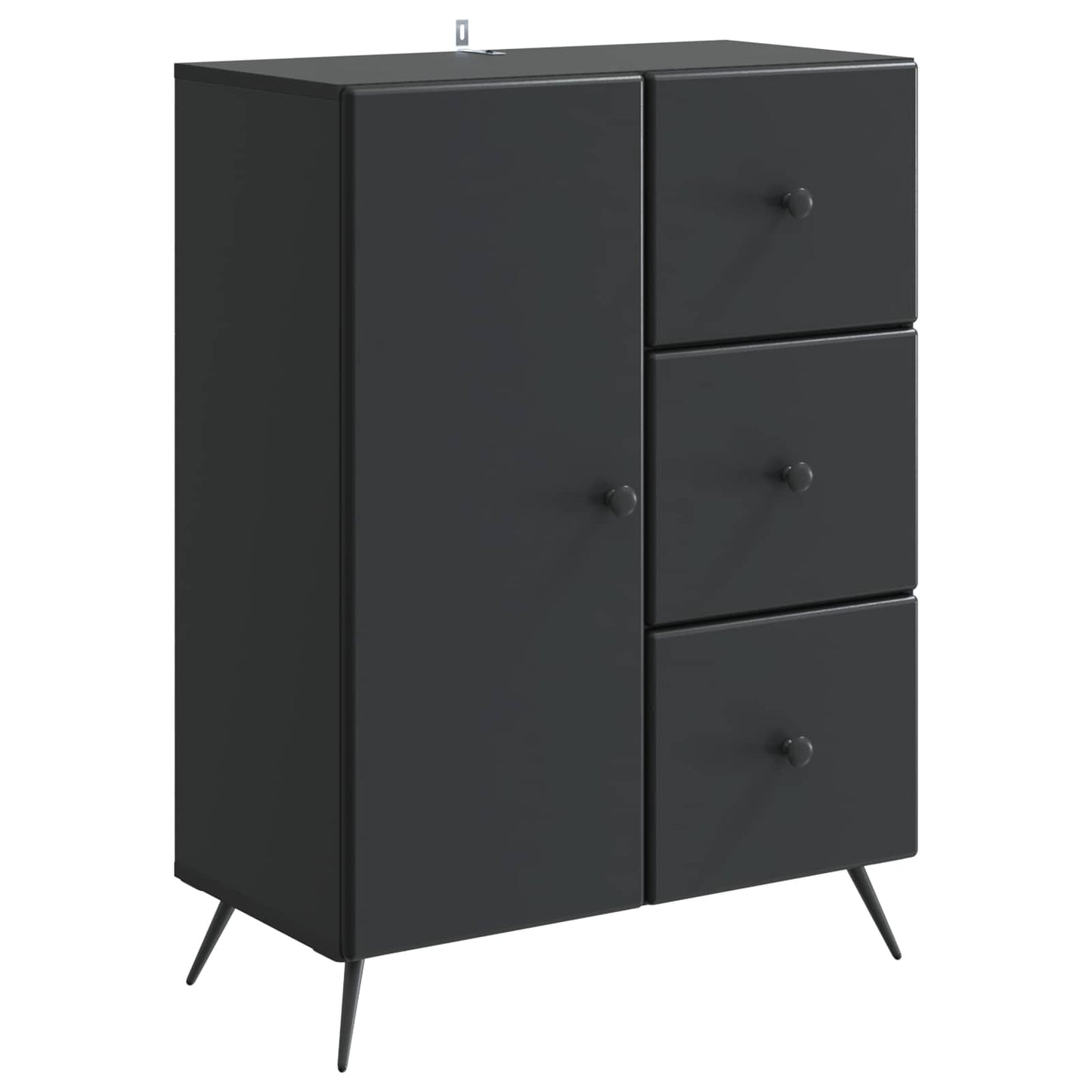 Serviesskap med skuff Svart 66 x 34,5 x 90 cm Konstruert tre